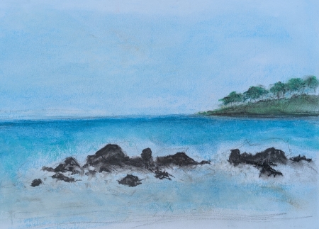Black Stones in the Sea by artist John Holmes